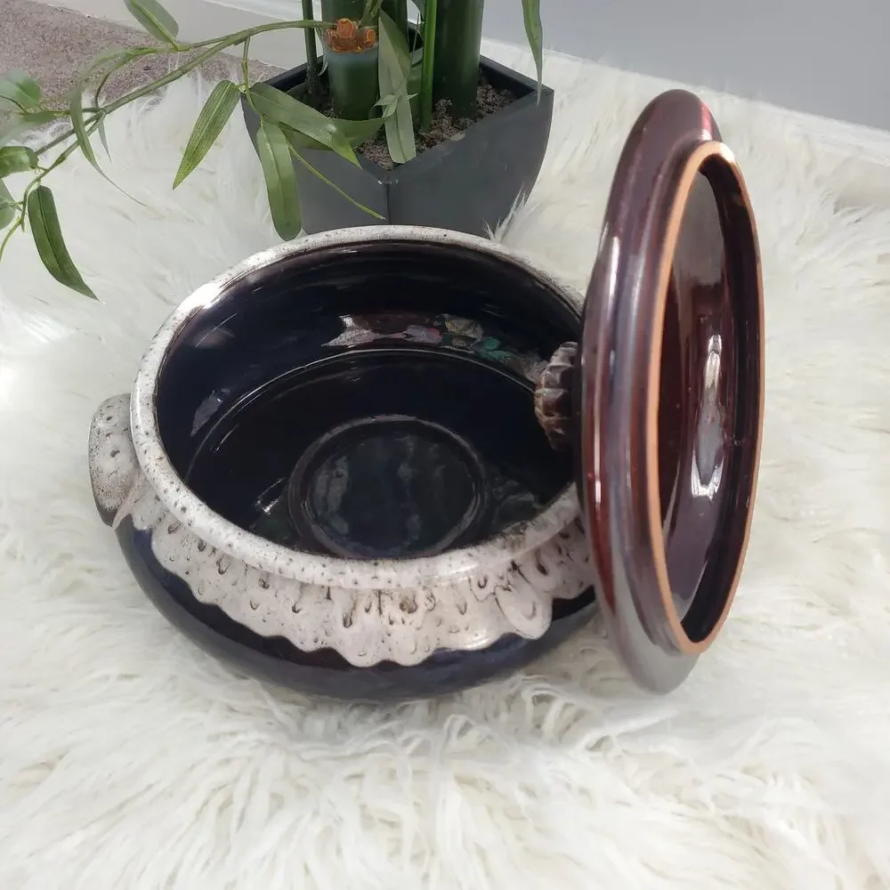 Nasco Bean Pot Old Hickory Drip Glaze Ovenware